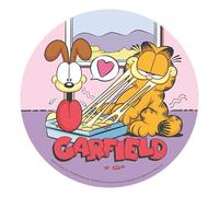 Dekora - Décoration Comestible pour Gâteau d'Anniversaire pour Enfants - Disque Gâteau Garfield 20 cm - Décoration de Gâteau de Gaufret Sans Gluten, Sans Lactose - Convient aux Végétariens