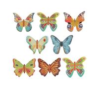 dekora - Décoration Comestibles 8 Papillons 3D pour Gâteau, Papillons en azyme, sans sucre, sans gluten, sans lactose, idéal pour anniversaires, mariage, et gender reveal