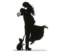 dekora | Décoration De Gâteau En Métal Noir | Décoration De Gâteau Non Comestible| Figurine Mariés avec Chat