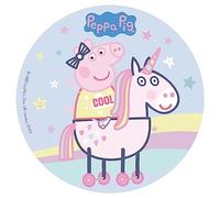 Dekora - Decoration Gateau Anniversaire Peppa Pig Feuille Azyme - 20 cm Diametre