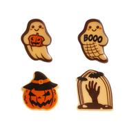 dekora - Décorations Chocolat Blanc Halloween 32 pcs pour Gâteaux | Décorations comestibles chocolat blanc Halloween avec fantômes et citrouilles pour gâteaux et cupcakes