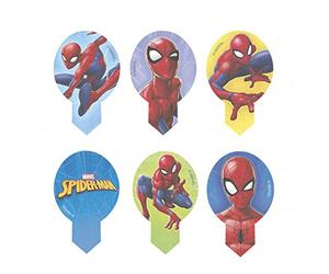Dekora - Dekorapin Décoration Comestible pour Cupcakes ou Gâteau d'Anniversaire pour Enfants - 20 Feuilles d'Azymes de Spiderman - Taille 6,5x4 cm, 10 Unité (Lot de 1)