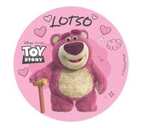 dekora Disque Azyme, Décoration Comestible pour Gâteau d'Anniversaire d'Enfants - Lotso Toy Story - Ø20 cm - Sans Gluten - Adapté aux Végétariens - 1 Unité
