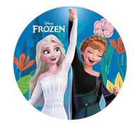 Dekora - Disque Comestible pour Décoration de Gâteau d'Anniversaire de la Reine des Neiges de Anna et Elsa - 15,5 cm