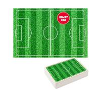 dekora - Feuille comestible football 20x27 cm - Décoration pour gâteaux d’anniversaire d’enfants, Sans Gluten, Sans Lactose, Idéale pour fêtes et événements footballistiques