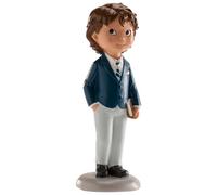 dekora - Figurine Décorative pour Première Communion Garçon - Décoration pour Gâteaux Fabriquée en Résine - 13 Centimètres - Design Original et Détaillé - Adaptée au Contact Alimentaire