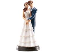 dekora - Figurine gâteau de mariage «Les mariés enlacés» 18 cm - Décoration de Gâteau de mariage en Résine - Design Original et Détaillé - Cake topper Apte au Contact Alimentaire