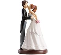 dekora - Figurine pour gâteau de mariage « Couple Marié s'embrassant » - 16 cm de hauteur - Décoration de gâteau de mariage - Design original et détaillé - Cake topper apte au contact alimentaire