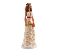 dekora - Figurine pour gâteau de mariage « Mariée avec Marguerites colorées » 16 cm - Décoration de Gâteau de mariage en Résine - Design Original et Détaillé - Cake topper Apte au Contact Alimentaire