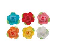 Dekora - Fleurs Comestibles Pour Décorer Des Gâteaux - Décoration Pour Gâteaux Et Pâtisseries - Fleurs En Gaufrettes Sans Goût En 6 Couleurs - Ø 4 cm - Gaufrettes s Sans Gluten, Sans Lactose - 80 Uds