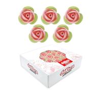 Dekora - Fleurs Comestibles Pour Décorer Les Gâteaux - Décoration Pour Gâteaux Et Tartes - Fleurs de Gaufrettes Sans Goût Couleur Rose Ø 3,5 cm - Gaufrettes s Sans Gluten, Sans Lactose - 140 Unités