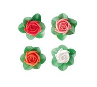 Dekora - Fleurs Comestibles Pour Décorer Les Gâteaux - Décoration Pour Gâteaux - Fleurs en Gaufrettes Sans Goût en 4 Couleurs - Ø 4 cm - Gaufrettes s Sans Gluten, Sans Lactose - 100 Pcs