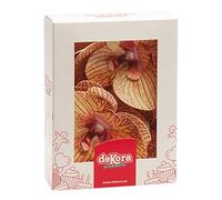 dekora - Fleurs Comestibles pour Gâteau, 10 Gaufrettes Orchidées oranges 8.5 x 7.5 cm, sans sucre, sans gluten, sans lactose, Décoration Gâteau pour Anniversaire, Mariage, Baptême