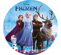 dekora - La reine des glaces gaufrette comestible - Décoration Pour gâteaux d'enfants - Rond 20 cm