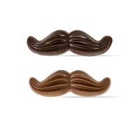 dekora - Moustaches en chocolat noir et au lait pour décorer gâteaux et desserts, 108 unités, décoration comestible pour la Fête des Pères, 4,8 x 1,6 cm