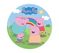 Dekora, Peppa Pig, Disque d'Azyme Comestible, Décoration pour Gâteaux d'Anniversaire d'Enfants, Rond 20 CM