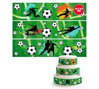 dekora - Rubans comestibles football en papier comestible pour gâteaux, 3 bandes décoratives 21 x 4,95 cm, sans gluten, sans lactose, convient aux végétariens