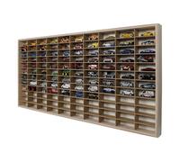 Dekoralove Vitrine d'angle pour voitures de printemps et jouets - Grande vitrine avec 120 compartiments - Vitrine d'angle en verre pour voitures miniatures - 100 x 50 cm