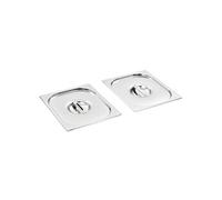 vidaXL 2x Couvercles de Plateau GN 1/2 Ustensiles de Cuisine Rectangulaire Combiné avec des Plateaux Restaurant Cuisine Maison Hôtel Acier 325x265 mm