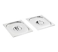 vidaXL 2x Couvercles de Plateau GN 1/2 Ustensiles de Cuisine Rectangulaire Combiné avec des Plateaux Restaurant Cuisine Maison Hôtel Acier 325x265 mm