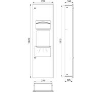 Delabie distributeur de sèche-mains poubelle Kombi UP (ex-0013690000)