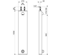 Delabie DU-Elem. TEMPOMIX en aluminium, auto-fermant, avec batterie, raccordement supérieur, durée : 30 secondes.