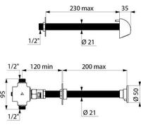 Delabie DU-Kombi TEMPOSTOP G1/2B, montage sur corps de valve automatique, 200-30 secondes, modèle rond