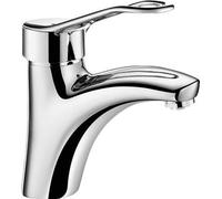 Delabie Mitigeur lavabo EHM 2521 H85 L135 mm, sans tirette de vidage, poignée étrier