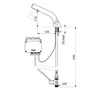 Delabie-Mitigeur électronique BINOPTIC-MIX pour lavabo alimentation secteur 230 12V Réf : 378MCH