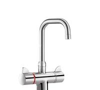 Delabie - Mitigeur thermostatique individuel SECURITHERM a bec orientable L120 pour lavabo ou lave-mains. manette ergo Ref H9726