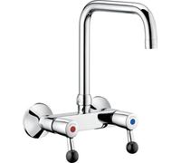 Delabie robinet mural à deux poignées 60l/min, sortie pivotante en haut D22 L200