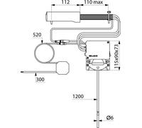 Delabie savon T4 verchr. Hw.-Mont. Tuyau L.1,2m, alimentation encastrée
