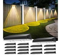 Delaiglow Applique Murale Extérieur Solaire Étanche IP67, 16 Unité Lumiere Solaire Exterieur Blanc avec 3 Modes Lampe Solaire Exterieur Puissante pour Cour, Jardin et Clôture