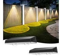 Delaiglow Applique Murale Extérieur Solaire Étanche IP67, 2 Unité Lumiere Solaire Exterieur Blanc avec 3 Modes Lampe Solaire Exterieur Puissante pour Cour, Jardin et Clôture