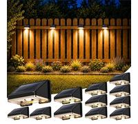Delaiglow Applique Solaire Exterieur 12 Unités Lumiere Solaire Extérieur Blanc Chaud Lampe Solaire Murale Exterieur Étanche avec Joli Éclairage d'ambiance pour Clôture, Mur et Jardin