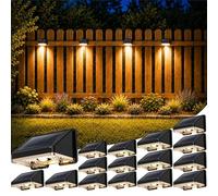 Delaiglow Applique Solaire Exterieur 16 Unités Lumiere Solaire Extérieur Blanc Chaud Lampe Solaire Murale Exterieur Étanche avec Joli Éclairage d'ambiance pour Clôture, Mur et Jardin