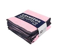 Delaisy Kargo Chiffon - Lavette - Microfibre ménage - Entretien de la Maison - Torchon - Chiffon vitre - Ménage - Lavette Microfibre DKMULTI - 38x38cm - Sachet de 10 (Rose)