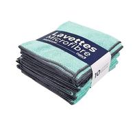 Delaisy Kargo Chiffon - Lavette - Microfibre ménage - Entretien de la Maison - Torchon - Chiffon vitre - Ménage - Lavette Microfibre DKMULTI - 38x38cm - Sachet de 10 (Vert)