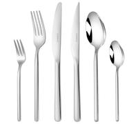 Deleca Ménagère 6 personnes Cupidon 36 pièces en acier inoxydable 18/0 argent, passe au lave-vaisselle et inoxydable, couverts et couverts de table avec couteau, fourchette, cuillère, couteaux à steak