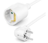 deleyCON 2m Cordon Alimentation Rallonge Contact Protection Câble électrique Extension 16A 3680W Usage Domestique Bureau Atelier Multimédia Blanc