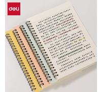 deli Carnet à spirales, design minimaliste, 4 couleurs, lot de 1, pour bureau, école et journal intime (1 pièce)