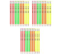 DELI Lot de 3 Boîtes 12 crayons graphite HB corps triangulaire couleur Néon bout gomme