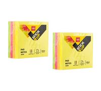Deli Lot De 5 Sticks Up Notes Adhésives Repositionnables 76×76mm - 4×100 Feuilles 4 Couleurs Vifs