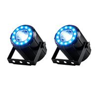DELIBANG 2PCS 40W RGBW 4 en 1 LED Pinspot + 24 SMD RGB Lumières de Scène LED Par DMX DJ 7/11CH Lumière de Fête projecteur pour Bar, Fête, Mariage, Discothèque, Théâtre, Halloween