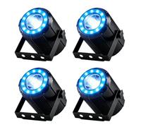 DELIBANG 4PCS 40W RGBW 4 en 1 LED Pinspot + 24 SMD RGB Lumières de Scène LED Par DMX DJ 7/11CH Lumière de Fête projecteur pour Bar, Fête, Mariage, Discothèque, Théâtre, Halloween