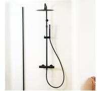 Delice II colonne de douche thermostatique noire avec corps froid Essebagno