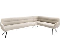 DeLife Banc-d'angle Taya-Flex 285x190 cm Pied croisé Angulaire grafiete bou rème-Blanc Ressort ensaché Liens Banc-de-Salle-à-Manger