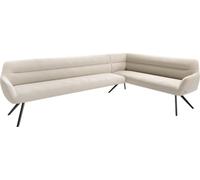DeLife Banc-d'angle Taya-Flex 285x190 cm Pied croisé Angulaire Noir bou rème-Blanc Ressort ensaché Liens Banc-de-Salle-à-Manger