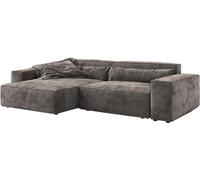 DeLife Canapé-d'angle Sirpio XL Microfibre Marron Kaki 270x170 cm Recamière | variable