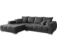 DeLife Canapé Josea Microfibre Noir 300x220 cm Recamière à Gauche Salon